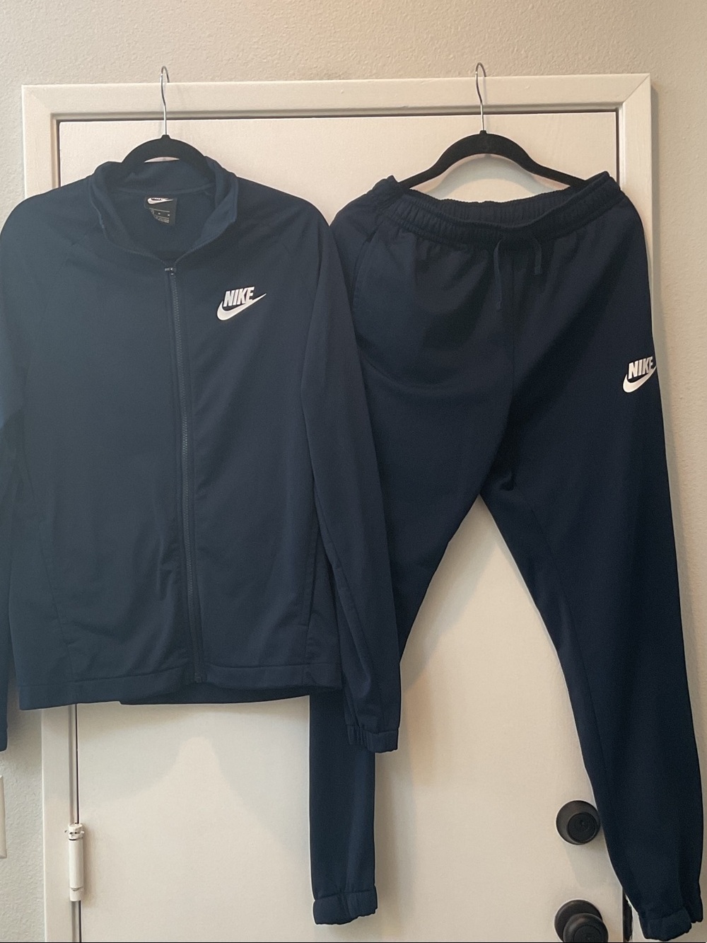 Nike Men's Navy Blue Track Jacket and Pants Set